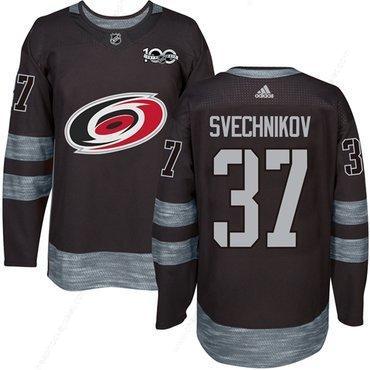 Adidas Carolina Hurricanes #37 Andrei Svechnikov Black 1917-2017 100Th Anniversary Stitched NHL Jersey