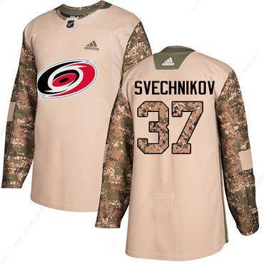 Adidas Carolina Hurricanes #37 Andrei Svechnikov Camo Authentic 2017 Veterans Day Stitched NHL Jersey