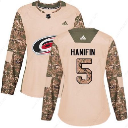 Adidas Carolina Hurricanes #5 Noah Hanifin Camo Authentic 2017 Veterans Day Women’s Stitched NHL Jersey