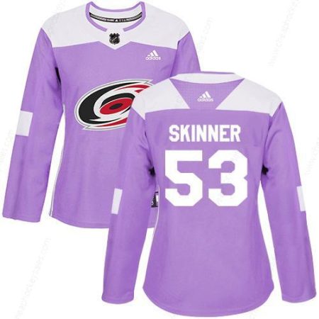 Adidas Carolina Hurricanes #53 Jeff Skinner Purple Authentic Fights Cancer Women’s Stitched NHL Jersey