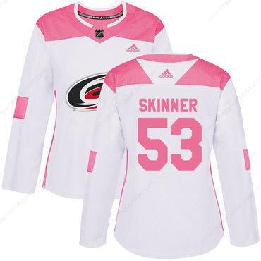 Adidas Carolina Hurricanes #53 Jeff Skinner White Pink Authentic Fashion Women’s Stitched NHL Jersey