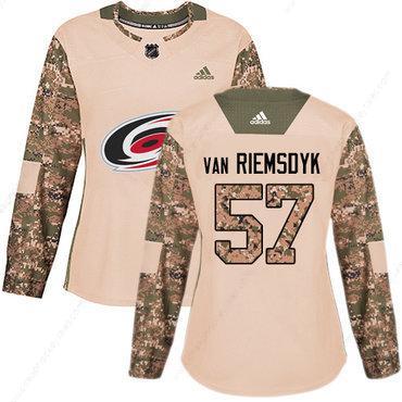 Adidas Carolina Hurricanes #57 Trevor Van Riemsdyk Camo Authentic 2017 Veterans Day Women’s Stitched NHL Jersey