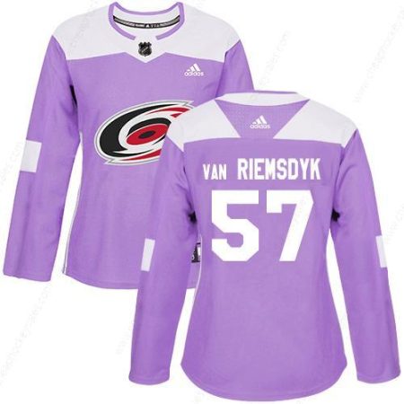 Adidas Carolina Hurricanes #57 Trevor Van Riemsdyk Purple Authentic Fights Cancer Women’s Stitched NHL Jersey