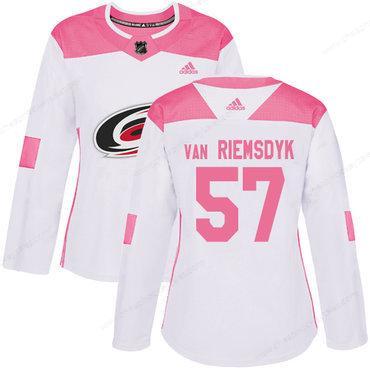 Adidas Carolina Hurricanes #57 Trevor Van Riemsdyk White Pink Authentic Fashion Women’s Stitched NHL Jersey