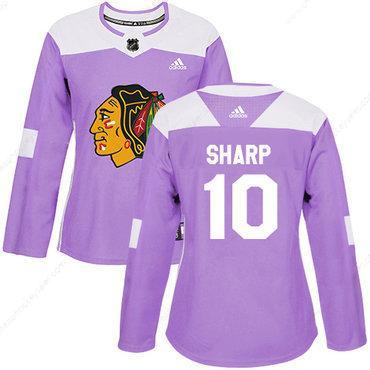 Adidas Chicago Blackhawks #10 Patrick Sharp Purple Authentic Fights Cancer Women’s Stitched NHL Jersey