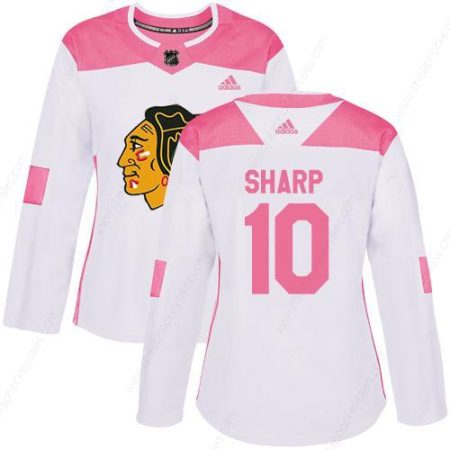 Adidas Chicago Blackhawks #10 Patrick Sharp White Pink Authentic Fashion Women’s Stitched NHL Jersey