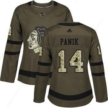 Adidas Chicago Blackhawks #14 Richard Panik Green Salute To Service Women’s Stitched NHL Jersey