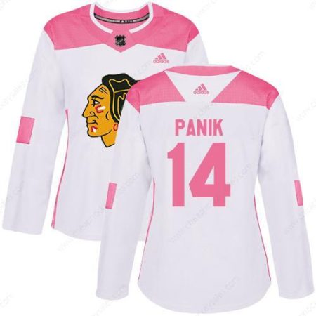 Adidas Chicago Blackhawks #14 Richard Panik White Pink Authentic Fashion Women’s Stitched NHL Jersey