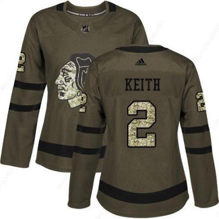 Adidas Chicago Blackhawks #2 Duncan Keith Green Salute To Service Women’s Stitched NHL Jersey