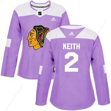 Adidas Chicago Blackhawks #2 Duncan Keith Purple Authentic Fights Cancer Women’s Stitched NHL Jersey