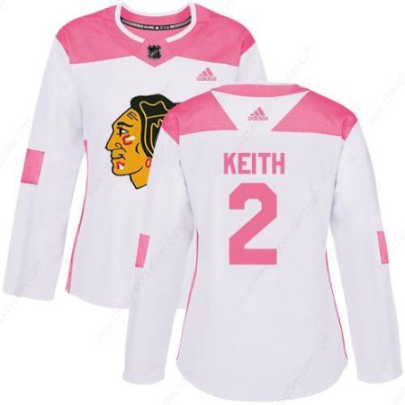 Adidas Chicago Blackhawks #2 Duncan Keith White Pink Authentic Fashion Women’s Stitched NHL Jersey