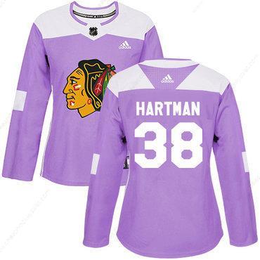 Adidas Chicago Blackhawks #38 Ryan Hartman Purple Authentic Fights Cancer Women’s Stitched NHL Jersey