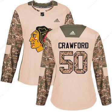 Adidas Chicago Blackhawks #50 Corey Crawford Camo Authentic 2017 Veterans Day Women’s Stitched NHL Jersey