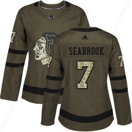 Adidas Chicago Blackhawks #7 Brent Seabrook Green Salute To Service Women’s Stitched NHL Jersey