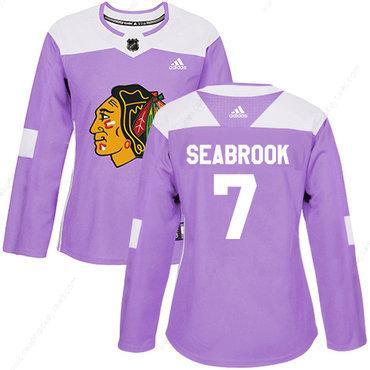 Adidas Chicago Blackhawks #7 Brent Seabrook Purple Authentic Fights Cancer Women’s Stitched NHL Jersey