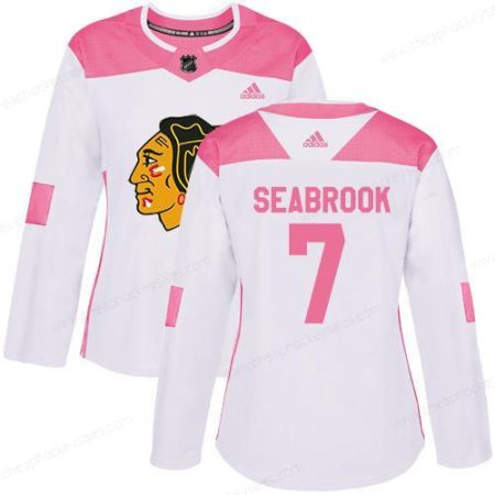 Adidas Chicago Blackhawks #7 Brent Seabrook White Pink Authentic Fashion Women’s Stitched NHL Jersey