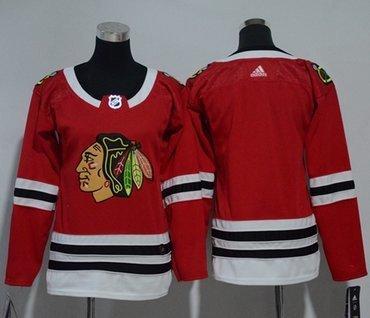 Adidas Chicago Blackhawks Blank Red Home Authentic Women’s Stitched NHL Jersey