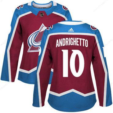 Adidas Colorado Avalanche #10 Sven Andrighetto Burgundy Home Authentic Women’s Stitched NHL Jersey