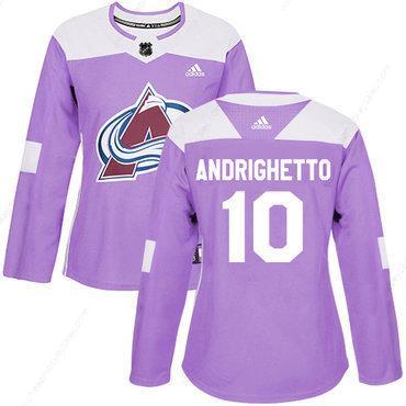 Adidas Colorado Avalanche #10 Sven Andrighetto Purple Authentic Fights Cancer Women’s Stitched NHL Jersey