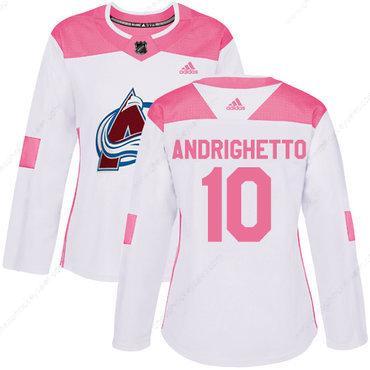 Adidas Colorado Avalanche #10 Sven Andrighetto White Pink Authentic Fashion Women’s Stitched NHL Jersey