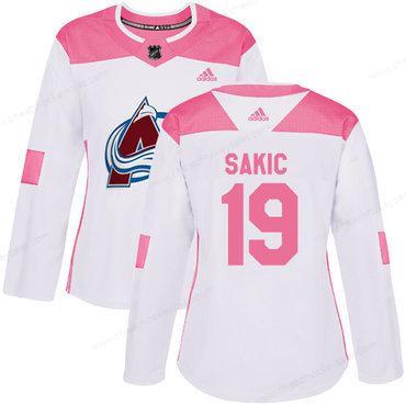 Adidas Colorado Avalanche #19 Joe Sakic White Pink Authentic Fashion Women’s Stitched NHL Jersey