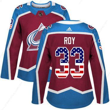 Adidas Colorado Avalanche #33 Patrick Roy Burgundy Home Authentic Usa Flag Women’s Stitched NHL Jersey