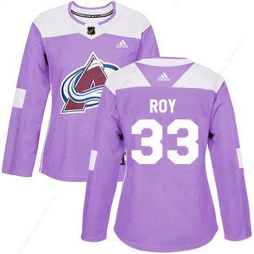 Adidas Colorado Avalanche #33 Patrick Roy Purple Authentic Fights Cancer Women’s Stitched NHL Jersey