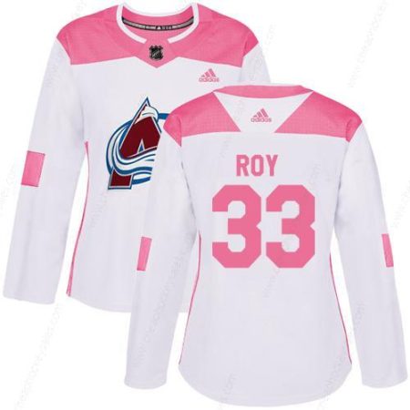 Adidas Colorado Avalanche #33 Patrick Roy White Pink Authentic Fashion Women’s Stitched NHL Jersey