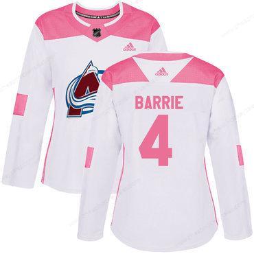 Adidas Colorado Avalanche #4 Tyson Barrie White Pink Authentic Fashion Women’s Stitched NHL Jersey