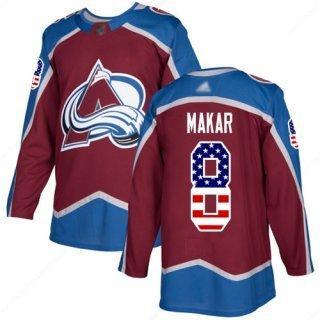 Adidas Colorado Avalanche #8 Cale Makar Burgundy Home Authentic Usa Flag Stitched NHL Jersey