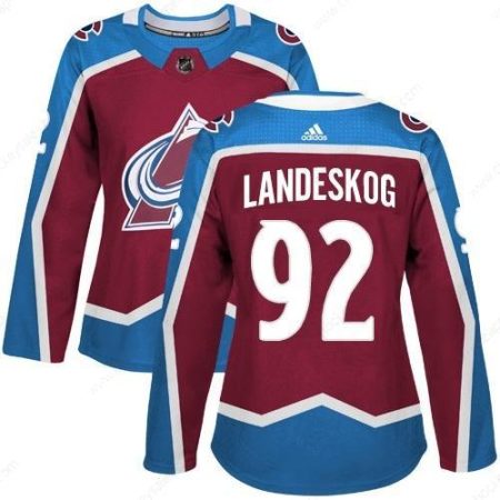 Adidas Colorado Avalanche #92 Gabriel Landeskog Burgundy Home Authentic Women’s Stitched NHL Jersey