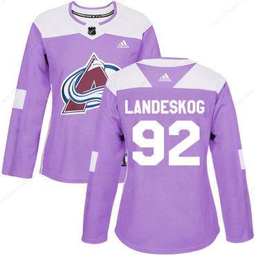 Adidas Colorado Avalanche #92 Gabriel Landeskog Purple Authentic Fights Cancer Women’s Stitched NHL Jersey