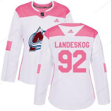 Adidas Colorado Avalanche #92 Gabriel Landeskog White Pink Authentic Fashion Women’s Stitched NHL Jersey