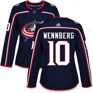 Adidas Columbus Blue Jackets #10 Alexander Wennberg Navy Blue Home Authentic Women’s Stitched NHL Jersey