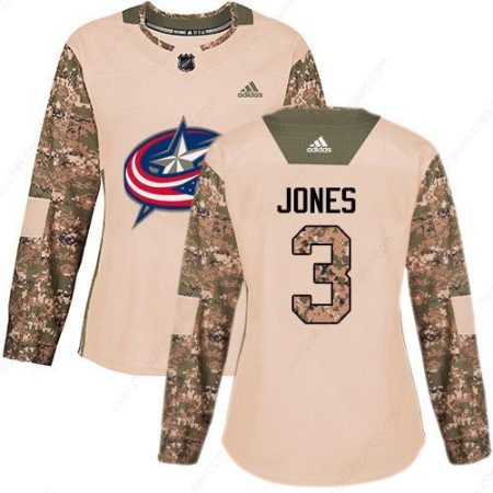 Adidas Columbus Blue Jackets #3 Seth Jones Camo Authentic 2017 Veterans Day Women’s Stitched NHL Jersey
