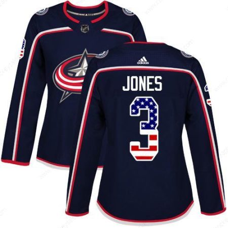 Adidas Columbus Blue Jackets #3 Seth Jones Navy Blue Home Authentic Usa Flag Women’s Stitched NHL Jersey