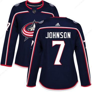 Adidas Columbus Blue Jackets #7 Jack Johnson Navy Blue Home Authentic Women’s Stitched NHL Jersey