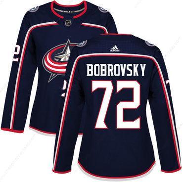 Adidas Columbus Blue Jackets #72 Sergei Bobrovsky Navy Blue Home Authentic Women’s Stitched NHL Jersey