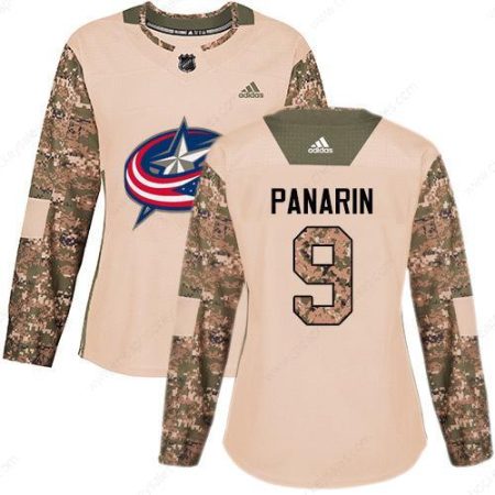 Adidas Columbus Blue Jackets #9 Artemi Panarin Camo Authentic 2017 Veterans Day Women’s Stitched NHL Jersey