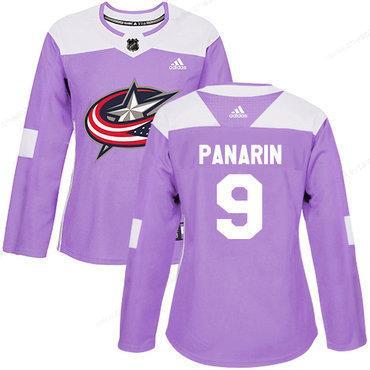 Adidas Columbus Blue Jackets #9 Artemi Panarin Purple Authentic Fights Cancer Women’s Stitched NHL Jersey