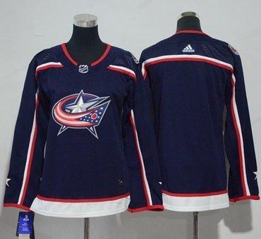 Adidas Columbus Blue Jackets Blank Navy Blue Home Authentic Women’s Stitched NHL Jersey