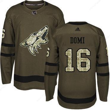 Adidas Coyotes #16 Max Domi Green Salute To Service Stitched NHL Jersey