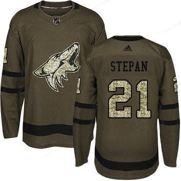 Adidas Coyotes #21 Derek Stepan Green Salute To Service Stitched NHL Jersey