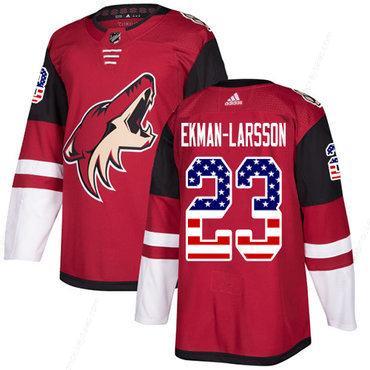 Adidas Coyotes #23 Oliver Ekman-Larsson Maroon Home Authentic Usa Flag Stitched NHL Jersey