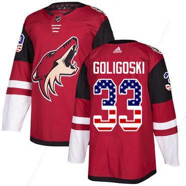 Adidas Coyotes #33 Alex Goligoski Maroon Home Authentic Usa Flag Stitched NHL Jersey