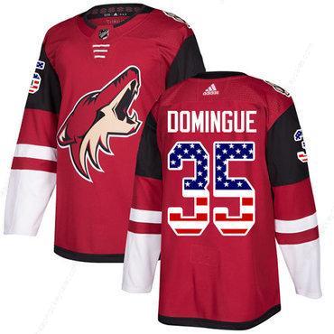 Adidas Coyotes #35 Louis Domingue Maroon Home Authentic Usa Flag Stitched NHL Jersey