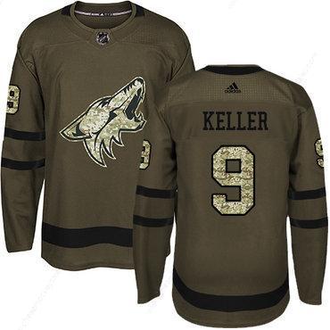 Adidas Coyotes #9 Clayton Keller Green Salute To Service Stitched NHL Jersey