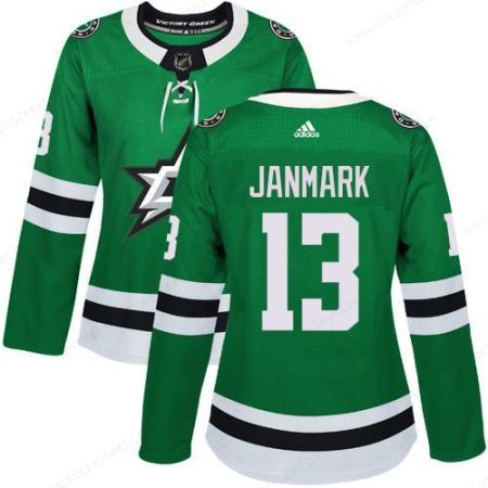 Adidas Dallas Stars #13 Mattias Janmark Green Home Authentic Women’s Stitched NHL Jersey