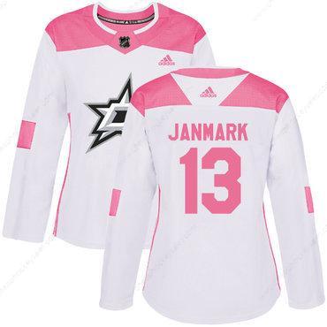 Adidas Dallas Stars #13 Mattias Janmark White Pink Authentic Fashion Women’s Stitched NHL Jersey