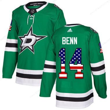 Adidas Dallas Stars #14 Jamie Benn Green Home Authentic Usa Flag Youth Stitched NHL Jersey